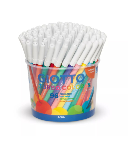 טושים צבעוניים דקים בכוס (96 טושים)