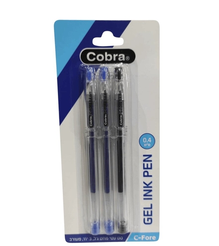 סט שלישית  עט ג'ל 0.4 של cobra c-fore