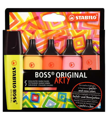 סט מרקרים STABILO ARTY - צבעים חמים