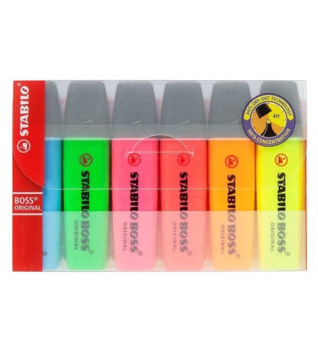STABILO BOSS מרקר טוש הדגשה סט מעורב 6 יחידות