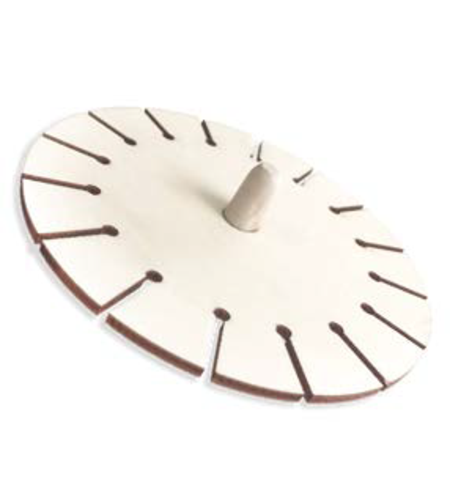 סביבון עץ שטוח דגם רקום 10 יח'