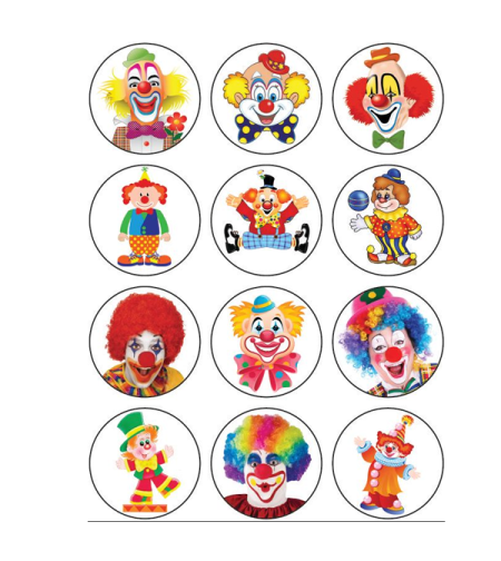 מדבקות ליצנים 30 מ