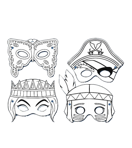 יצירה מסכות שונות לצביעה 36 יח