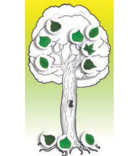 יצירה עץ עם מדבקות עלים 1/36