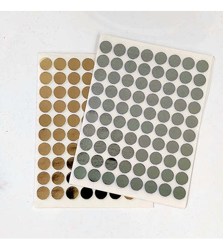 מדבקות עגולות זהב וכסף מעורב 25 דפים