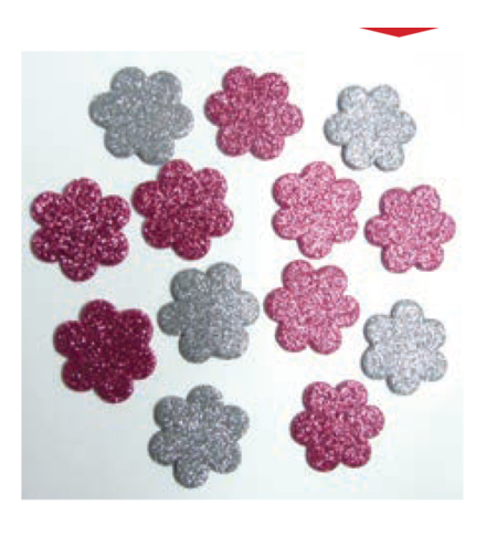 פרחי סול נוצץ ורוד לבן 3 ס