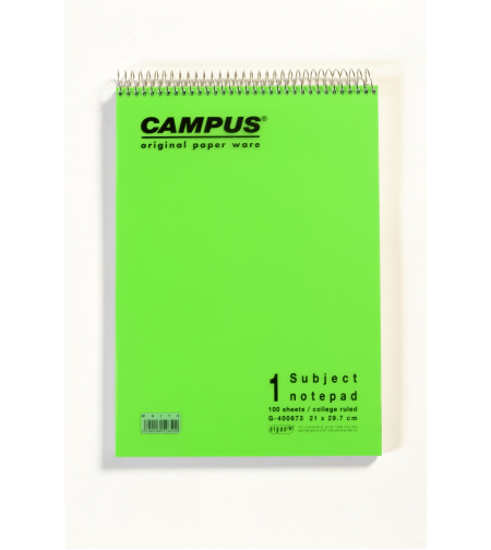 פנקס לבן ספירל פלסטיק קמפוס חשבון A4