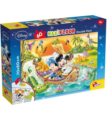 פאזל רצפה דו-צדדי 60 חלקים - מיקי וjcrho