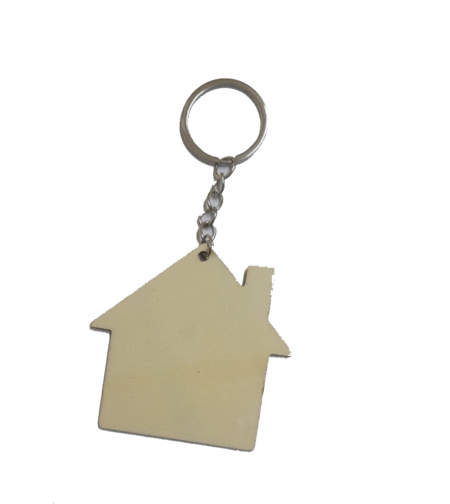 מחזיק מפתחות מעץ בצורת בית 1/10