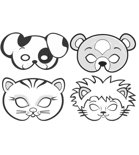 סט יצירה מסכות חיות 1/36