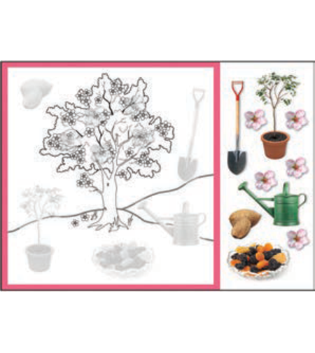 יצירה סמלי טו בשבט עם גזירות 1/36