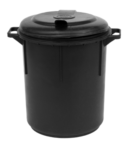 פח שחור עם מכסה 60 ליטר