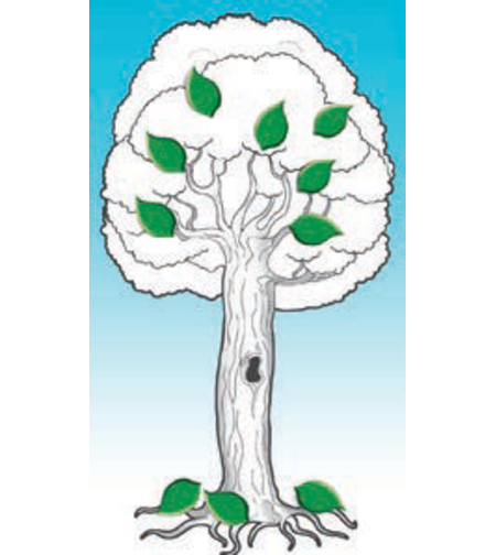 יצירה עץ + עלי סול ירוקים 1/36