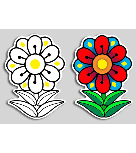 יצירה פרח עם 4 עלים 1/36