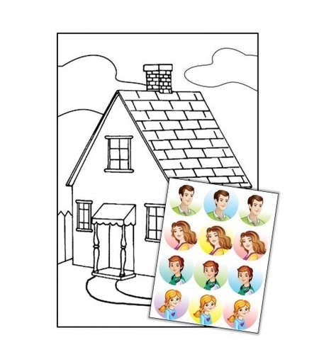 יצירה בית עם מדבקות משפחה GL