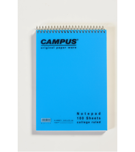 פנקס לבן ספירל פלסטיק קמפוס שורה A5