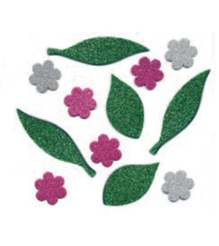 גזירות סול עלים ופרחים נוצץ