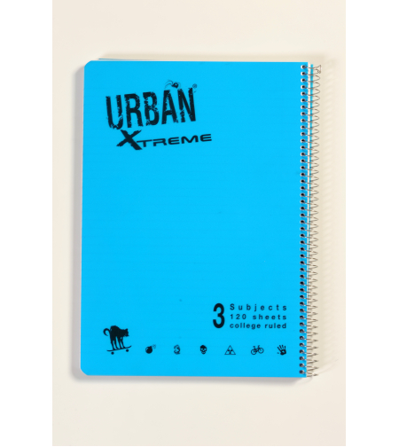 מחברת ספירלה אורבן 3 נושאים שורה A4