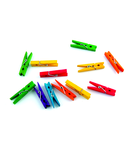 אטב עץ בינוני צבעוני 4 ס'מ 45 יחידות