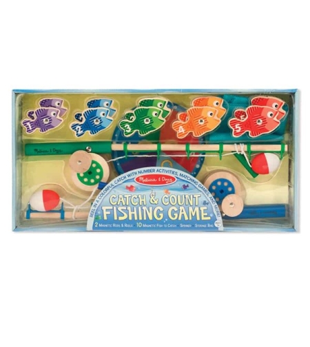 מליסה ודאג משחק דיג ללימוד מספרים מעץ
