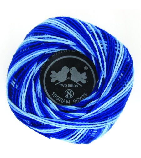 חוט רקמה מתחלף גוונים כחולים