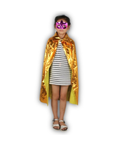 גלימה ילדים מטאלית זהב 72 ס