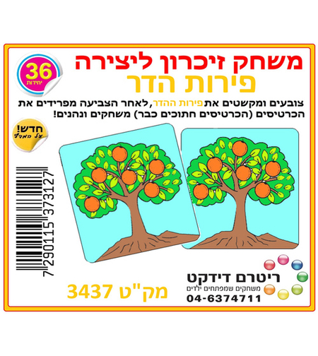 פירות הדר - משחק זיכרון ליצירה 36 יח'