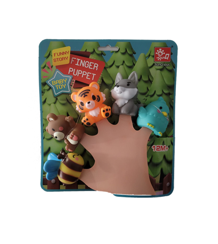 בובות אצבע מגומי - אריה, תוכי, דבורה ועוד...