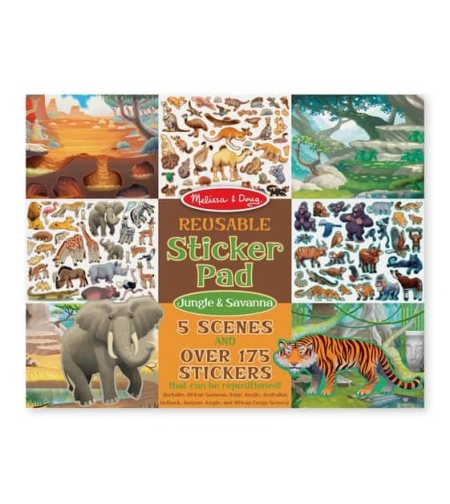 מליסה ודאג חוברת מדבקות רב פעמיות - ג`ונגל וסוואנה