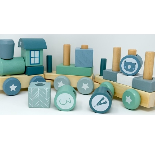 רכבת צורות - ירוק