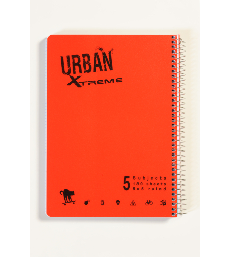 מחברת ספירלה אורבן 5 נושאים חשבון A4