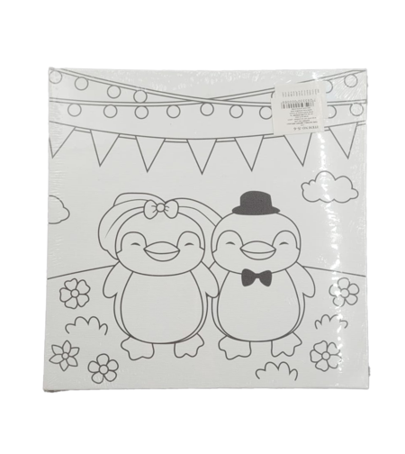 סט יצירה קנווס לצביעה + צבעים