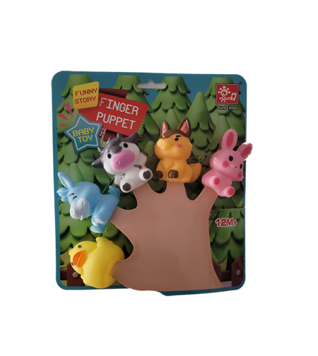 בובות אצבע מגומי - זאב, פרה ועוד...