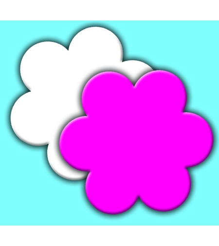 קישוטי קיר סול פרח ורוד לבן