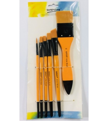 סט 5 מכחולים ומברשת