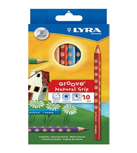 עפרונות צבעוניים עבים גרוב 10 יח'