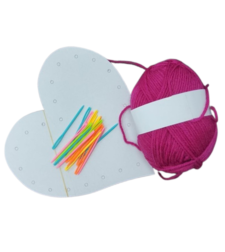 ערכת יצירה לב רקמה ומחטים 1/18