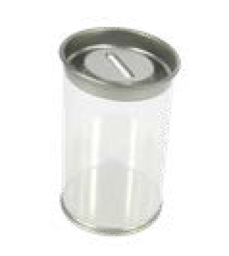 קופת חיסכון שקופה PVC/פח 12 יחידות