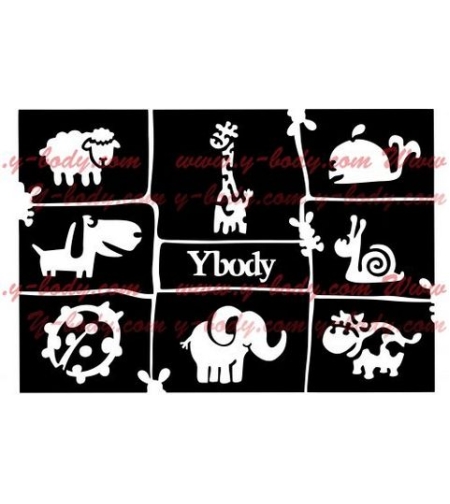 שבלונה לקעקועים  חיות חמודות