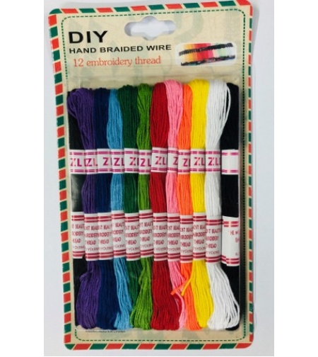 חוטי רקמה צבעוני 12 יחידות