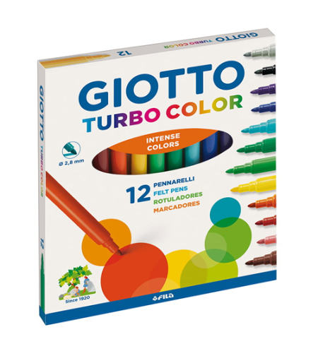 טושים צבעוניים דקים 12 יחידות ג'יאוטו