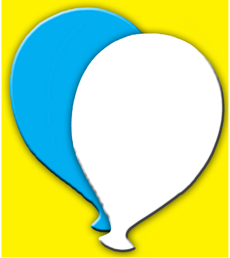 קישוט קיר סול בלון כחול לבן