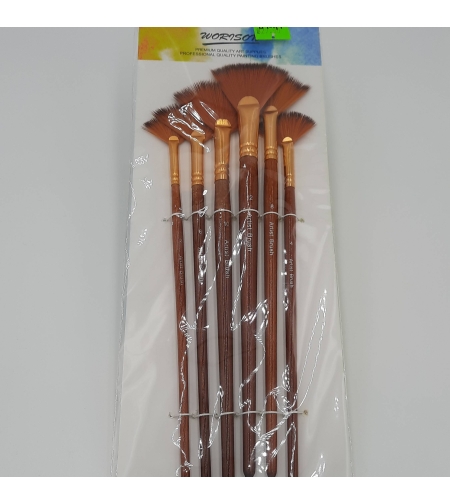 סט מכחולים מניפה 6 יחידות