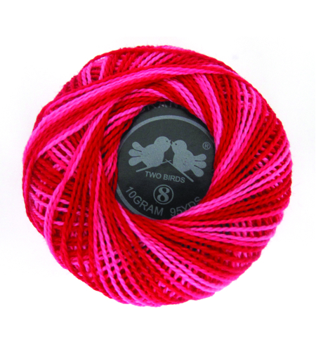 חוט רקמה מתחלף גוונים אדום-ורוד