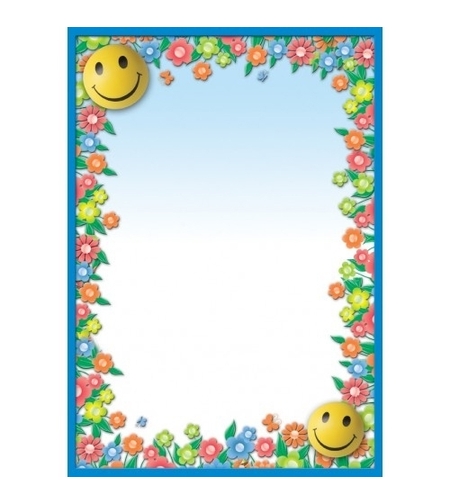 דפים מעוצבים סמיילי מסגרת כחולה