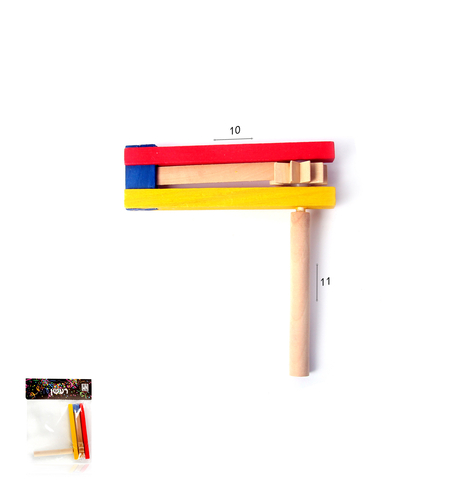 רעשן עץ צבעוני 10.5 ס