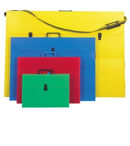 תיק פוליגל 1/4 גליון  עם ידית - מבחר צבעים