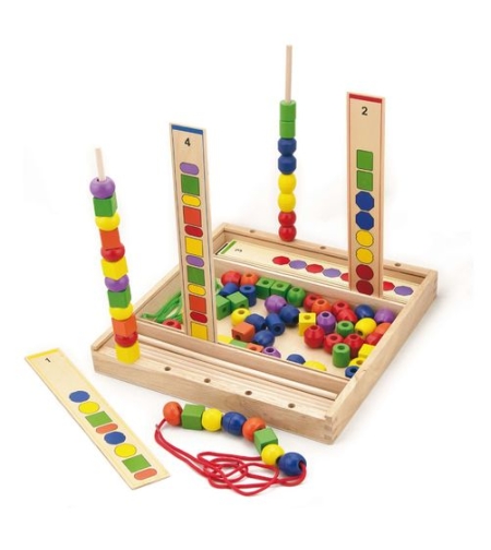 ויגה השחלת חרוזים מעץ