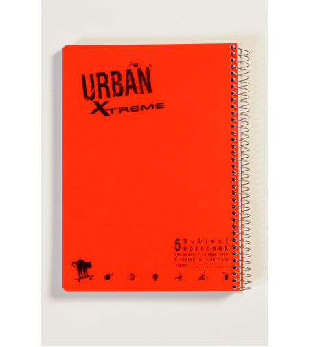 מחברת ספירלה אורבן 5 נושאים שורה A4