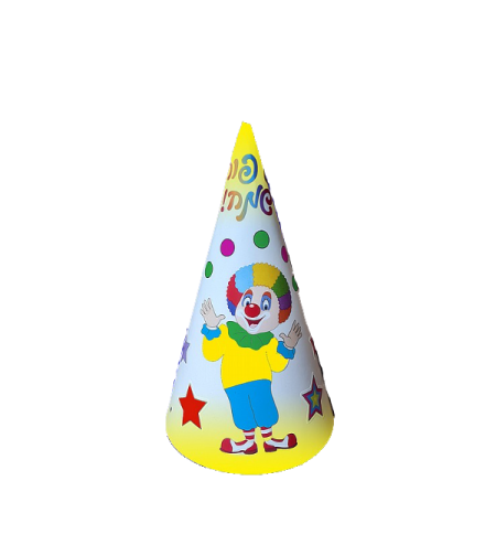 יצירה כובע ליצן לצביעה עם מדבקות 1/36